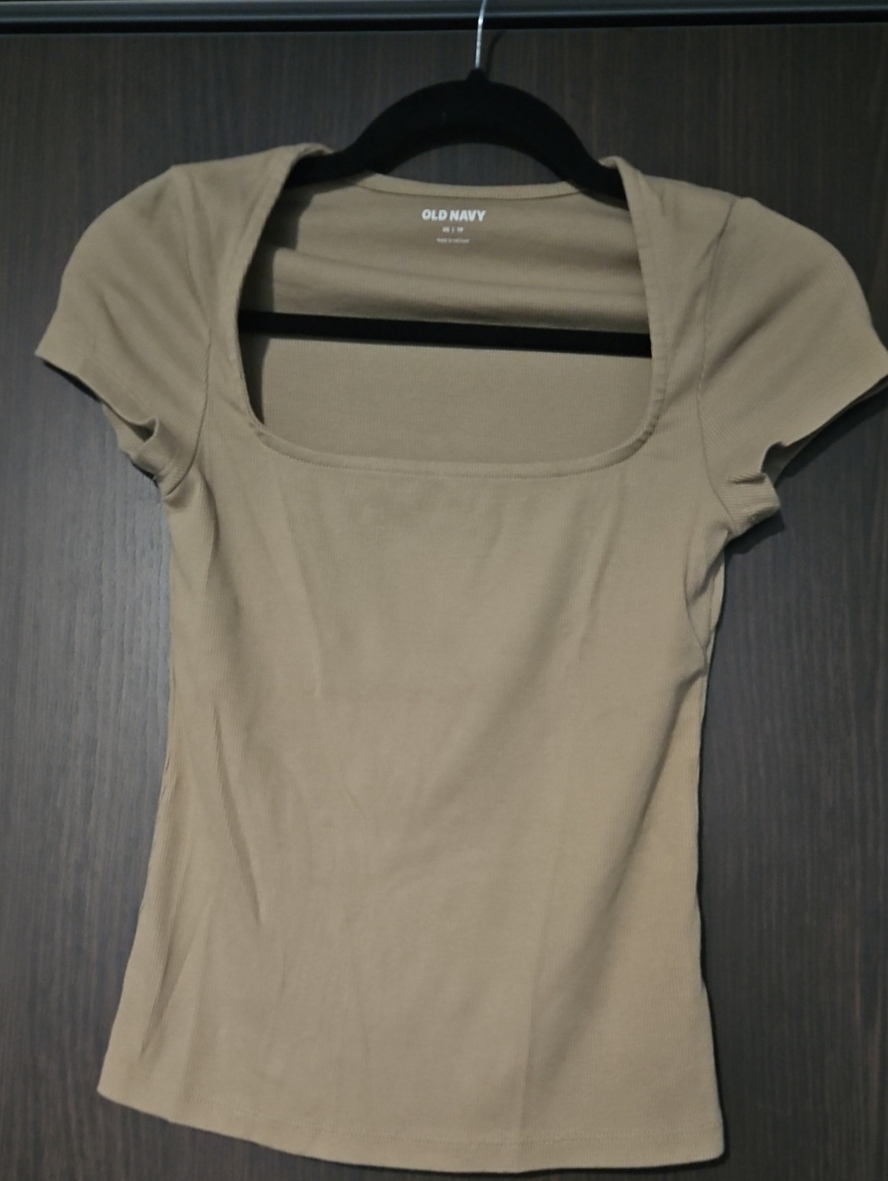 Old Navy Women's Short Sleeve Square Neck Top — Beige
